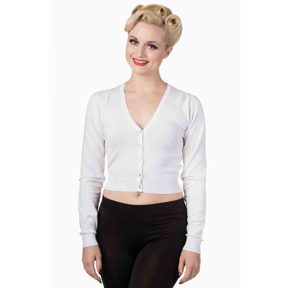 Dancing Days - LITTLE LUXURY CROPPED Cardigan - Blanc Product image